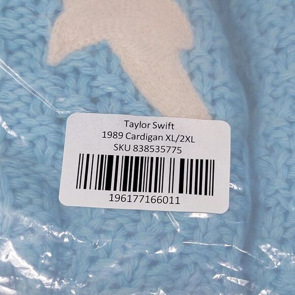 1989 (Taylor's Version) Cardigan XL/XXL 2X Blue Seagulls Taylor Swift New - Picture 3 of 7